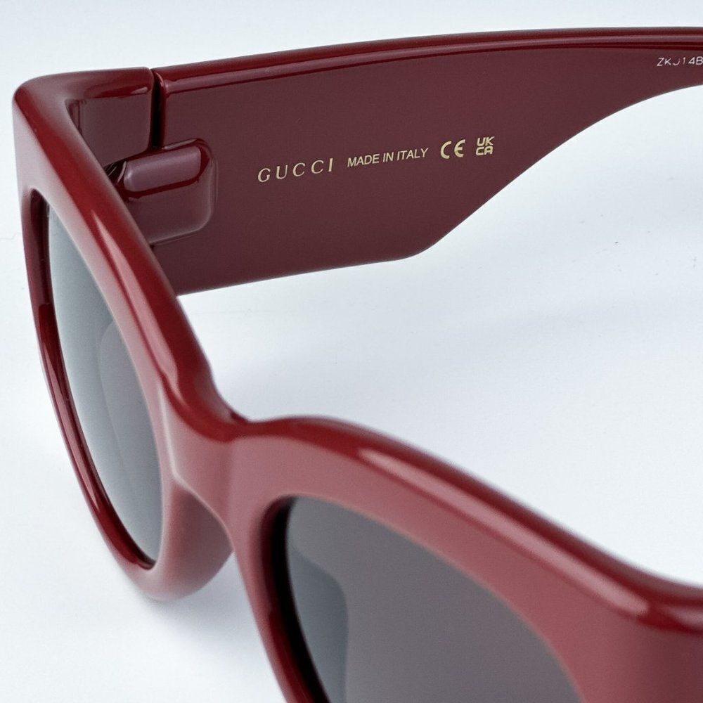 NEW Gucci GG1544S 002 Burgundy Brown Unisex Oval Sunglasses GG 1544S - Picture 6 of 9